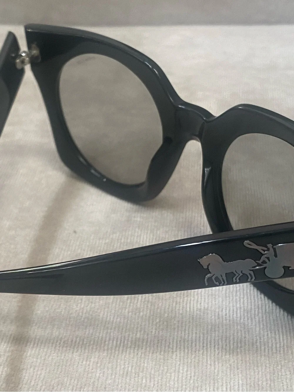 Coach Black Oversized Round Sunglasses with Case